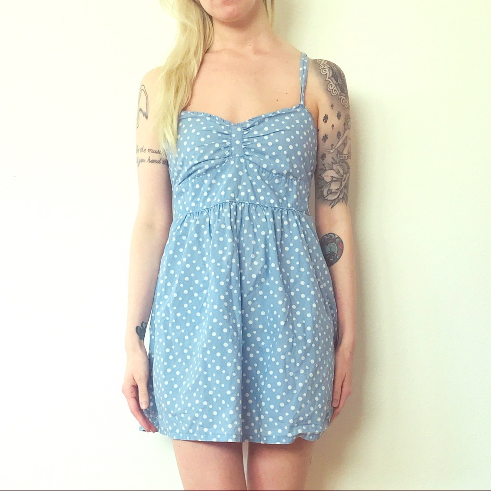 ☀️SALE☀️Blue polka dot Hollister dress